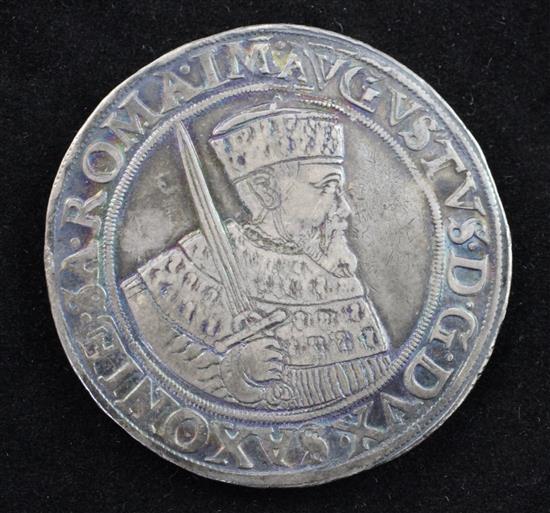 German States - Saxony-Albertine, August I thaler, 1555, VF